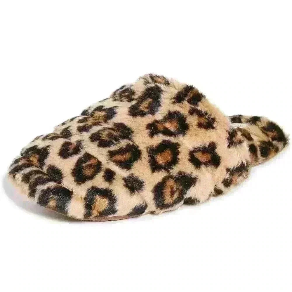 NWOT Madewell The Scuff Slipper Leopard Faux Fur 6 M - Picture 3 of 10